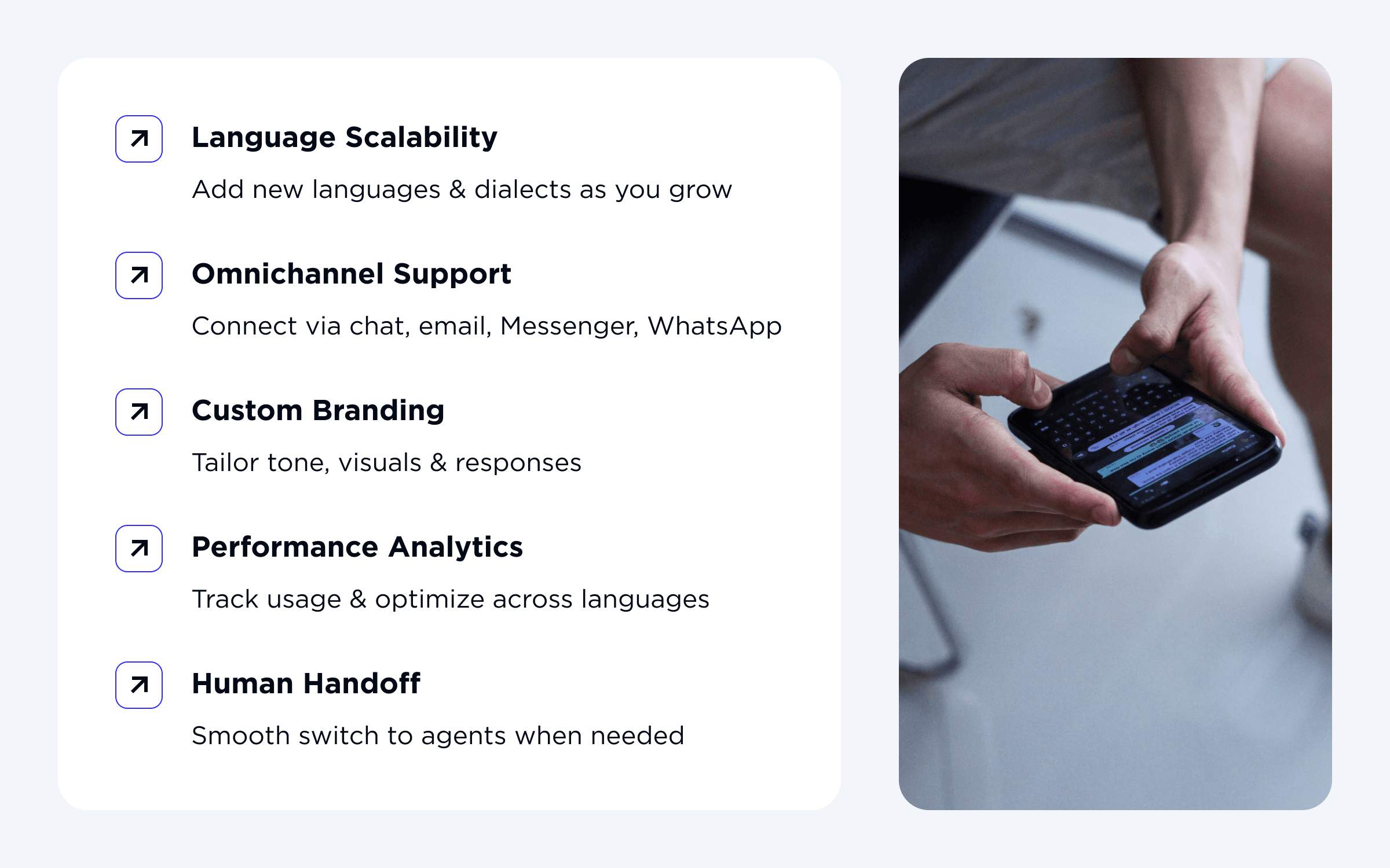 Features to look for in multilingual chatbots and helpdesk platforms