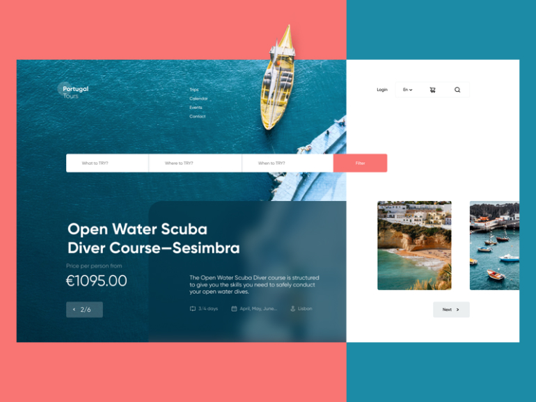 asymmetrical split screen website design