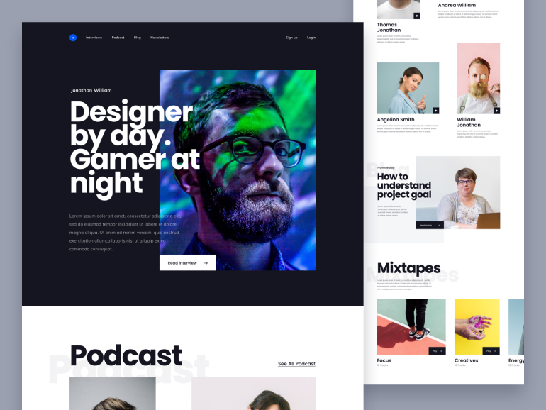 overlapping layers website design
